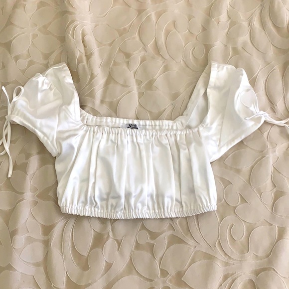 Tiger Mist Tops - Mini white satin top